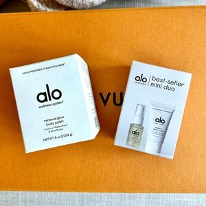BRAND NEW Large Alo Renew & Glow Body Polish + Magnesium Spray + Mega C wash